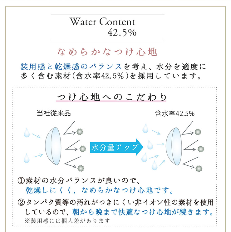 Water Content42.5% なめらかなつけ心地
