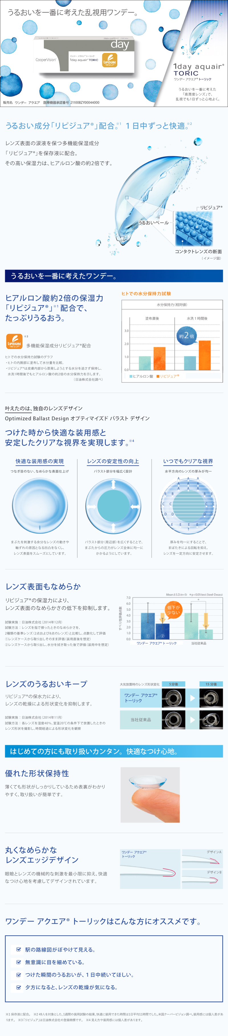 ワンデーアクエアトーリック