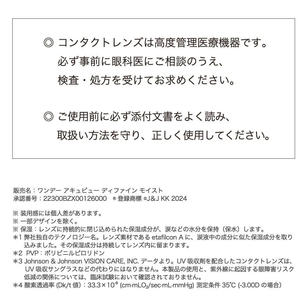 コンタクトレンズは高度医療機器です